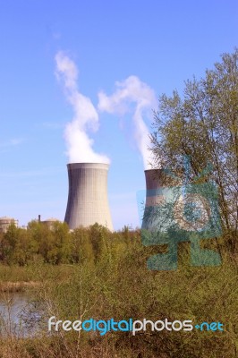 Nuclear Power Plant Stock Photo