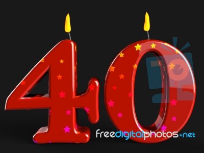 Number Forty Candles Show Party Decorations Or Birthday Cake Stock Image