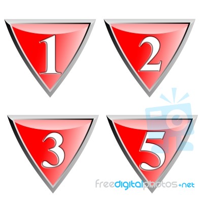 Number Icon Diamond Red Metal Stock Image