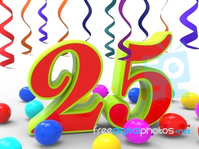 Number Twenty Five Party Shows Creativity And Colourful Innovati… Stock Image
