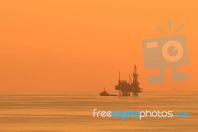 Offshore Jack Up Rig Stock Photo