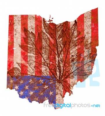 Ohio State Map Flag Pattern Stock Image