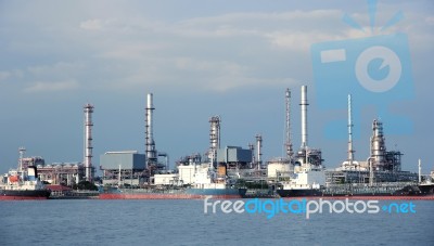Oil Refinery Factory Stock Photo