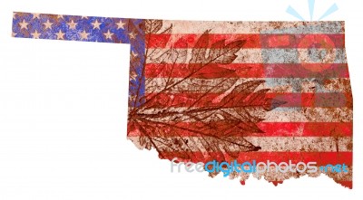 Oklahoma State Map Flag Pattern Stock Image