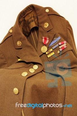 Old Army Jacket Stock Photo