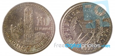 Old Coin Of Guatemala Stock Photo