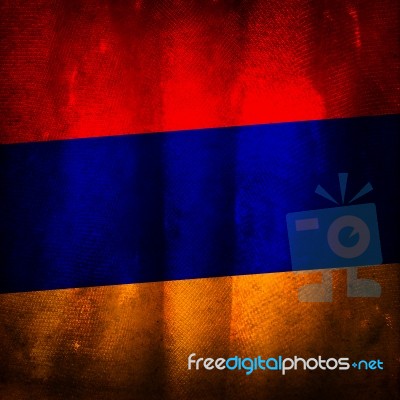 Old Grunge Flag Of Armenia Stock Photo