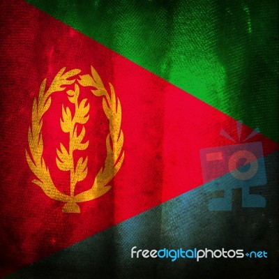 Old Grunge Flag Of Eritrea Stock Photo