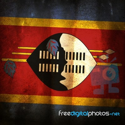 Old Grunge Flag Of Swaziland Stock Photo