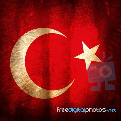 Old Grunge Flag Of Turkey Stock Photo