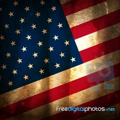 Old Grunge Flag Of United States  Stock Photo