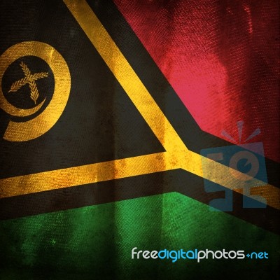 Old Grunge Flag Of Vanuatu Stock Photo