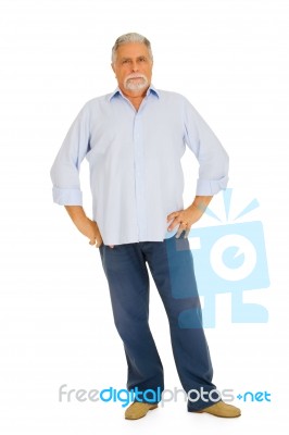 Old Man Standing Stock Photo