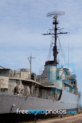 Old Military Ship Stock Photo