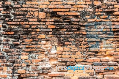 Old Orange Brick Wall Stock Photo