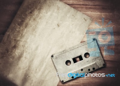Old Paper And Cassette Stock Photo