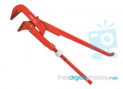 Old Red Wrench Stock Photo