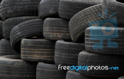 Old Rubber Tires Stock Photo