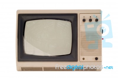 Old Small Tv Set Stock Photo