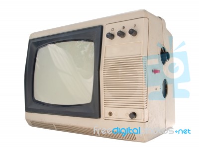 Old Small Tv Set Stock Photo