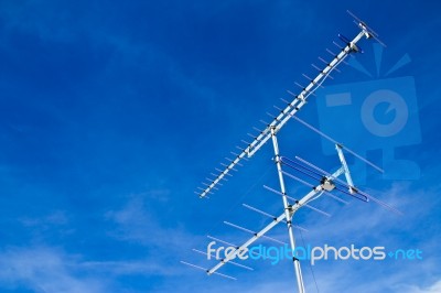 Old Style Television Antenna Stock Photo