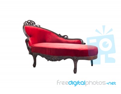 Old Vintage Red Chair Stock Photo
