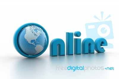 On-line Illustration With Globe Stock Image