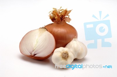 Onion And Garlic Stock Photo