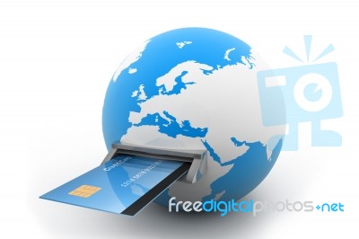 Online Credit Card Purchase Stock Image