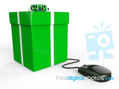 Online Gift Shows World Wide Web And Box Stock Image