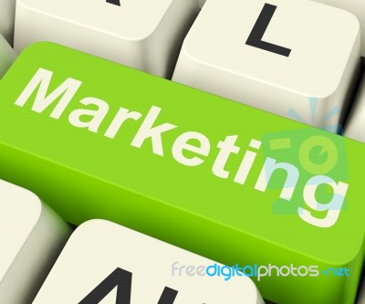Online Marketing Key Stock Image