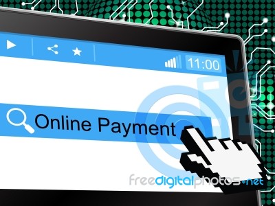 Online Payment Indicates World Wide Web And Amount Stock Image