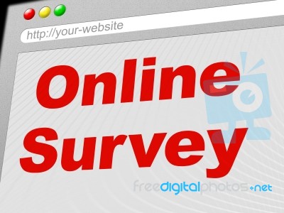 Online Survey Represents World Wide Web And Internet Stock Image