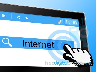 Online Tablet Indicates World Wide Web And Communication Stock Image