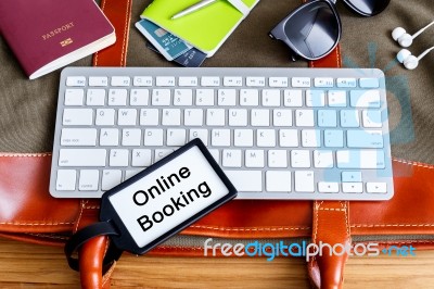 Online Travel Booking Stock Photo
