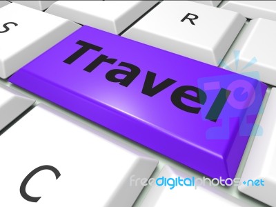 Online Travel Represents World Wide Web And Expedition Stock Image