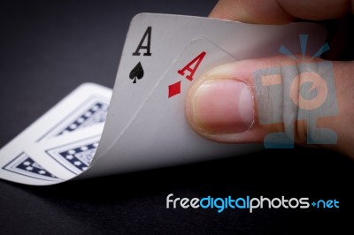 Open For Check Poker Card Stock Photo