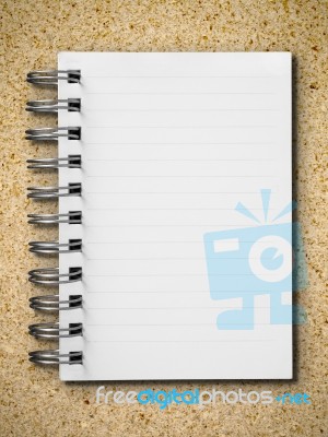 Open Single Blank White Note Book Stock Photo