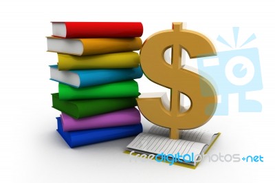 Opened Book And Dollar Sign Stock Image