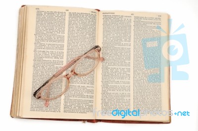 Opened Dictionary Stock Photo
