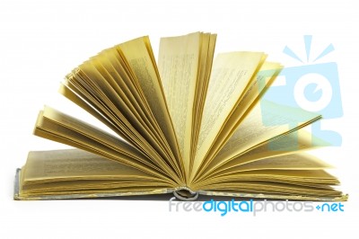 Opened Old Book Stock Photo