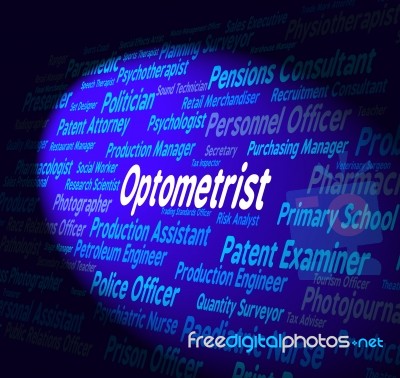 Optometrist Job Shows Eye Doctor And Career Stock Image