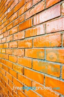 Orange-brown Brick Wall Stock Photo