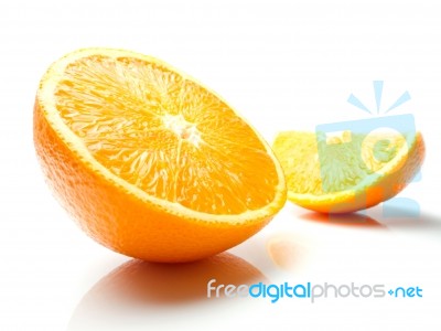Orange Fruit With Reflections Stock Photo