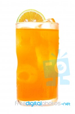 Orange Juice In Glass Stock Photo