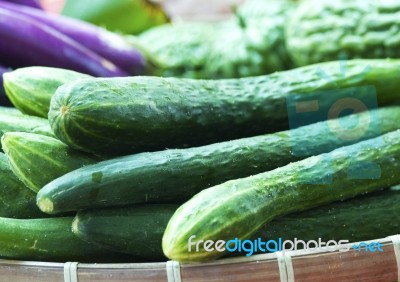 Organic Cucumbers Stock Photo