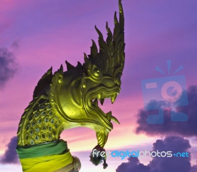 Oriental Golden Dragon Stock Photo