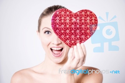 Over Excited Woman Expressing Her Love Stock Photo