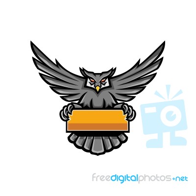Owl Holding Banner Mascot Stock Image Royalty Free Image Id