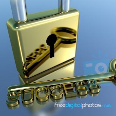 Padlock With Success Key Stock Image Padlock With Success Key Stock Image
